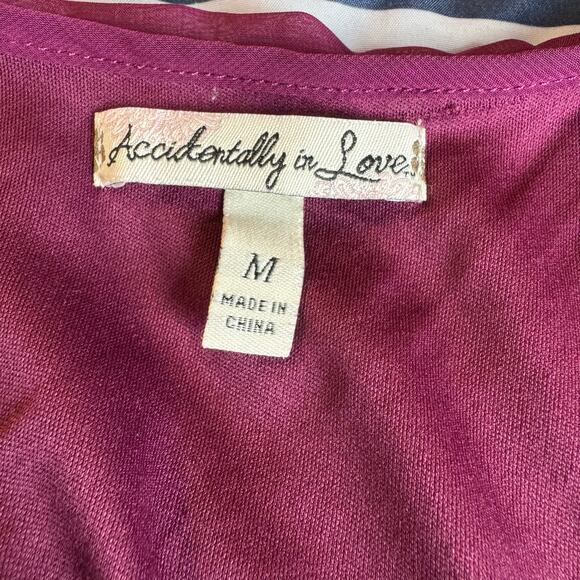 Accidentally in Love Burgundy Chiffon Dress – Size Medium - Picture 4 of 9